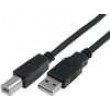Kabel USB 2.0 USB A vidlice - USB B vidlice niklovaný 3m černá