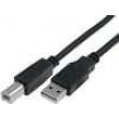 Kabel USB 2.0 USB A vidlice,USB B vidlice niklovaný 3m černá