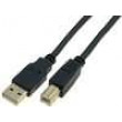 Kabel USB 2.0 USB A vidlice - USB B vidlice zlacený 3m černá