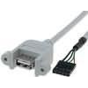 Adaptér USB A socket,5 pin header 0.5m