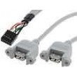 Adaptér USB A socket x2,5 pin header x2 0.5m