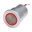Přepínač odolný vandalům bez aretace SPST-NO IP67 OFF-(ON) červená /   24V LED 24mm