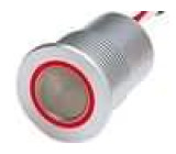 Přepínač odolný vandalům bez aretace SPST-NO IP67 OFF-(ON) červená /   LED 30mm