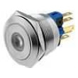Přepínač odolný vandalům bez aretace ON - (ON) 5A modrá LED 12V IP65 22mm