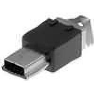 Zástrčka USB B mini pájení 5 PIN niklovaný 500mA Ujmen:30V