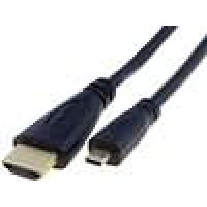 Kabel HDMI 1.4 HDMI micro vidlice - HDMI vidlice 1m černá