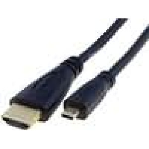 Kabel HDMI 1.4 HDMI micro vidlice - HDMI vidlice 1,5m černá