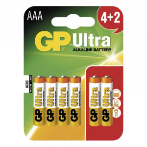 Baterie GP Ultra Alkaline R03 (AAA), 4+2 ks v blistru