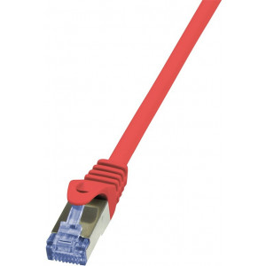 Patch cord S/FTP 6a lanko Cu LSZH červená 1m 26AWG