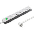 Extension lead Sockets: 6 white 3x1,5mm2 1.8m 16A