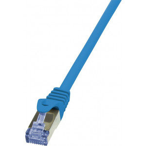 Patch cord S/FTP 6a lanko Cu LSZH modrá 0,5m 26AWG