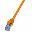 Patch cord S/FTP 6a lanko Cu LSZH oranžová 0,5m 26AWG