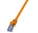 Patch cord S/FTP 6a lanko Cu LSZH oranžová 0,5m 26AWG