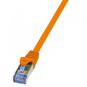 Patch cord S/FTP 6a lanko Cu LSZH oranžová 1m 26AWG