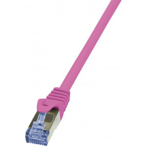 Patch cord S/FTP 6a lanko Cu LSZH růžová 3m 26AWG