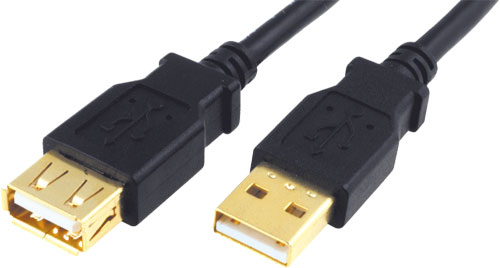 BQ CABLE Kabel USB-A zásuvka - USB-A vidlice zlacený 1,8m