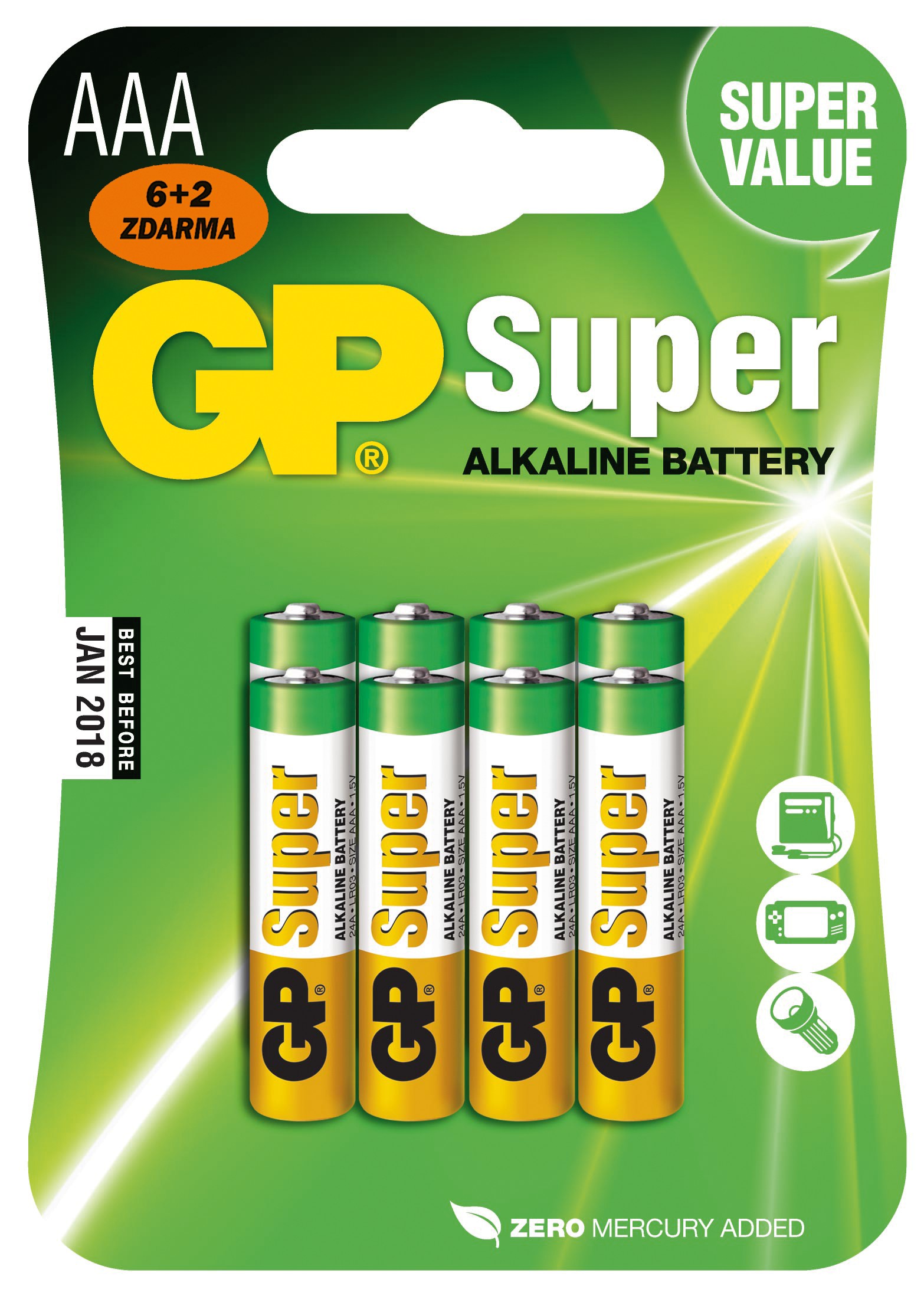GP BATTERIES Alkalická baterie GP Super AAA (LR03)