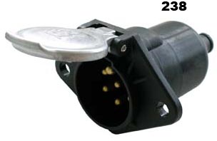 ERICH JAEGER zásuvka 24V 7P hliník JAEGER (černá) připojení na dutinky 6,3mm