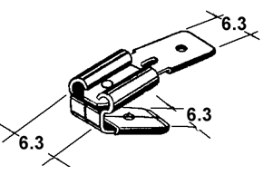 konektor 6,3mm dutinka + 6,3mm 2kolíky