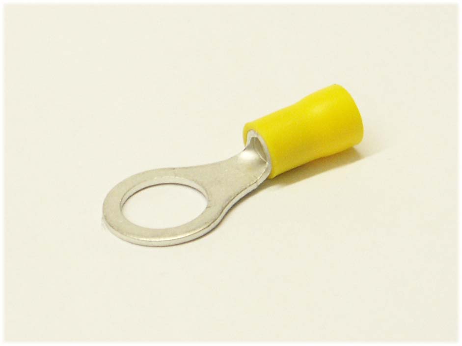kabelové oko 10mm drát 4-6mm izolované žluté