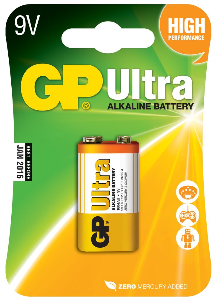 GP BATTERIES Alkalická baterie GP Ultra 9V (6LF22)