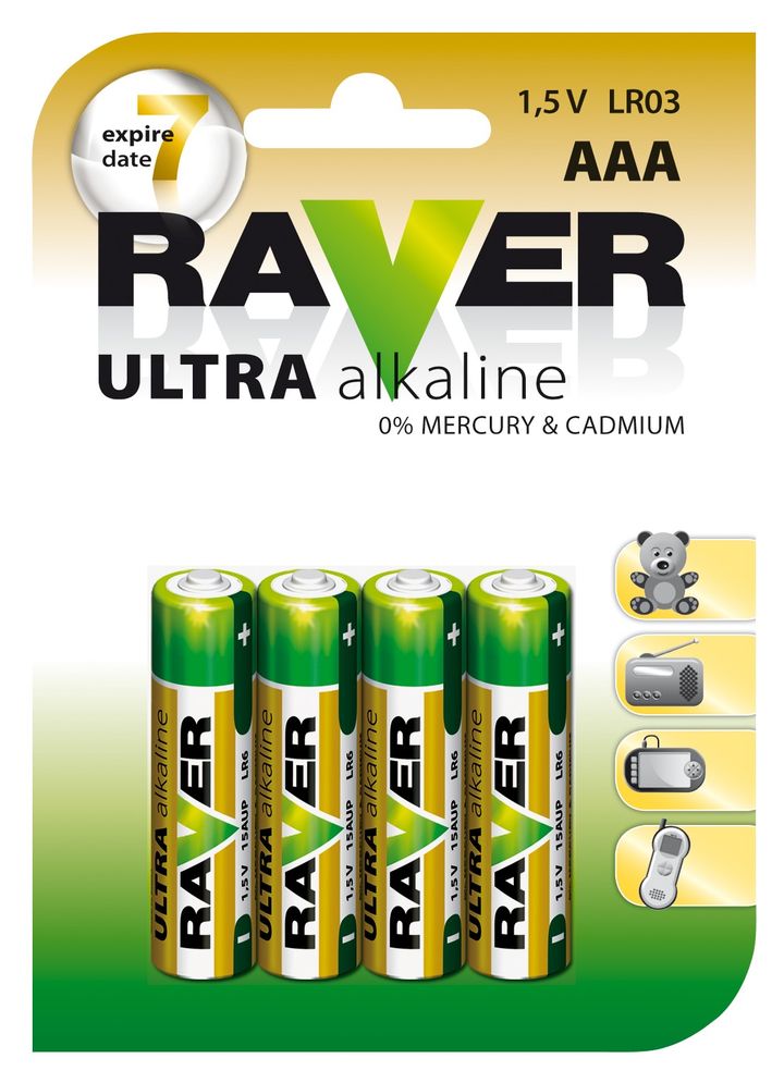 RAVER Alkalická baterie AAA (LR03)