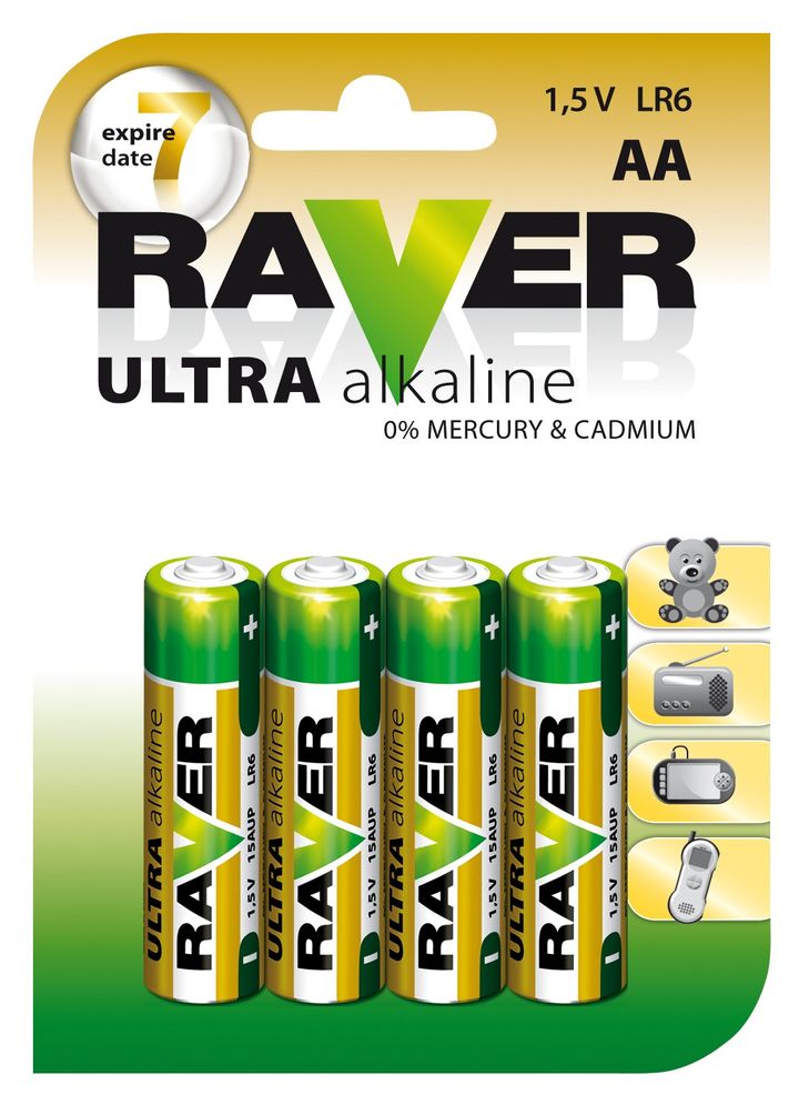 RAVER Alkalická baterie AA (LR6)
