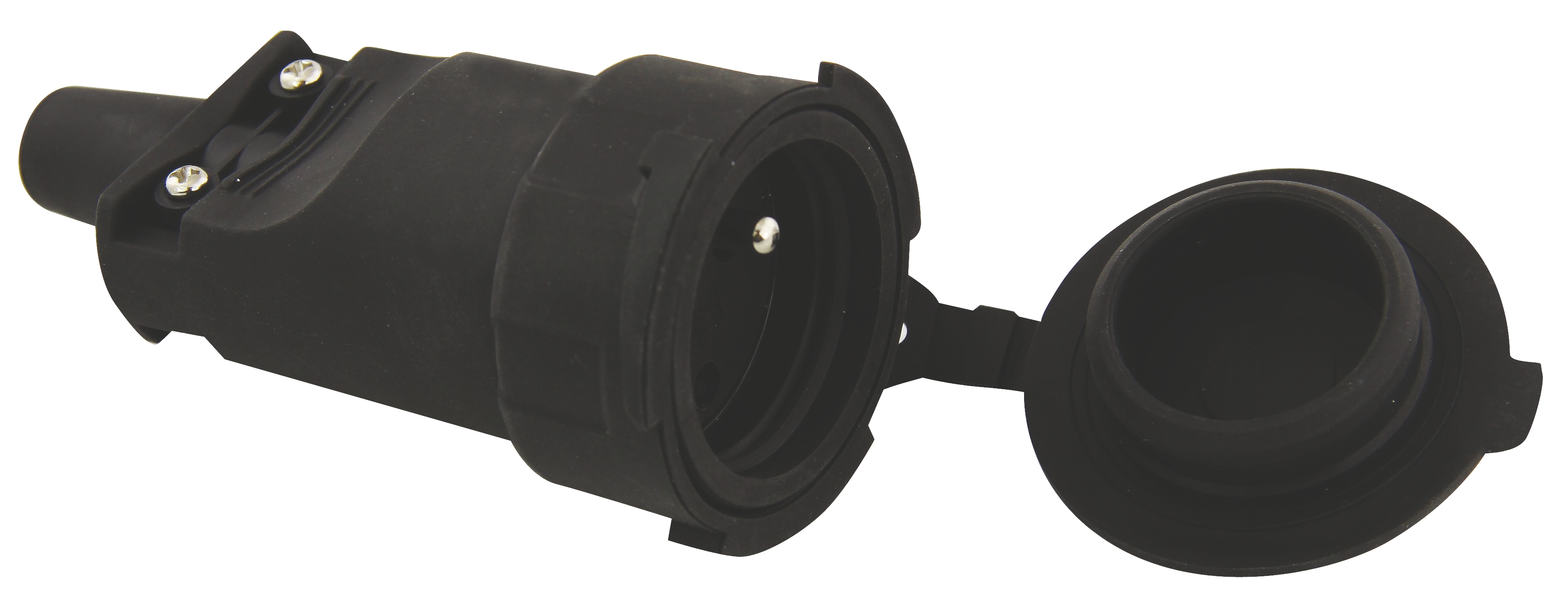EMOS P0044 Gumová zásuvka pro prodlužovací kabel, černá