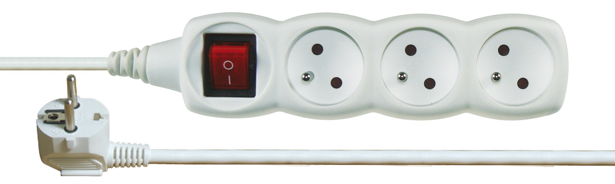 EMOS P1313 Prodlužovací kabel s vypínačem – 3 zásuvky, 3m, bílý