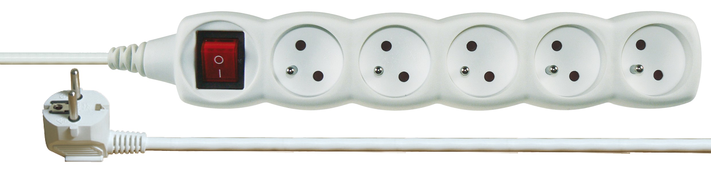 EMOS P1515 Prodlužovací kabel s vypínačem – 5 zásuvky, 5m, bílý