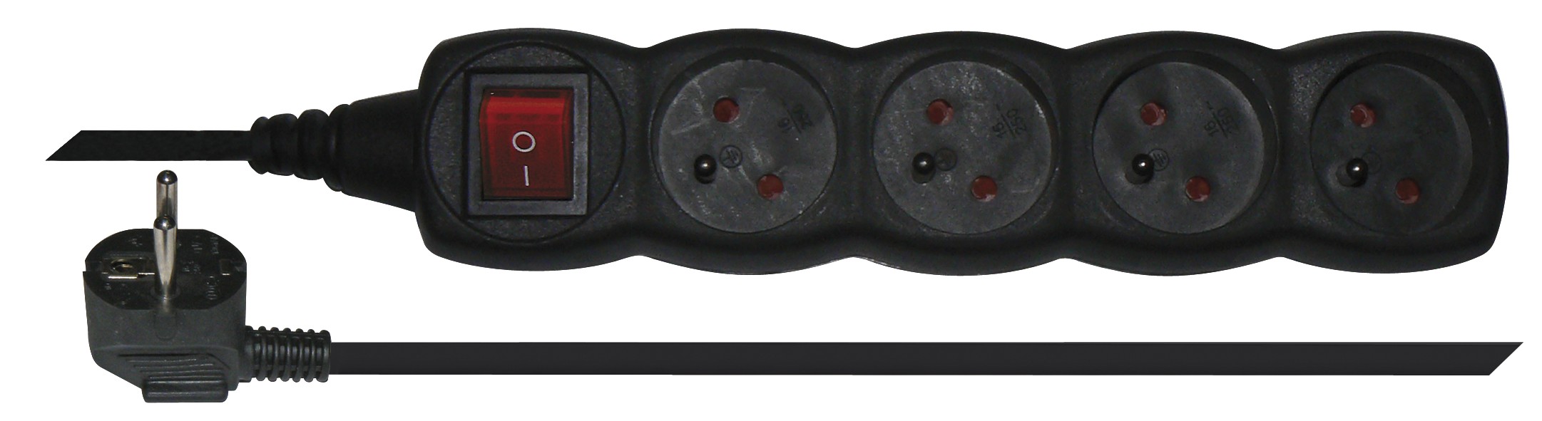 EMOS PC1413 Prodlužovací kabel s vypínačem – 4 zásuvky, 3m, černý