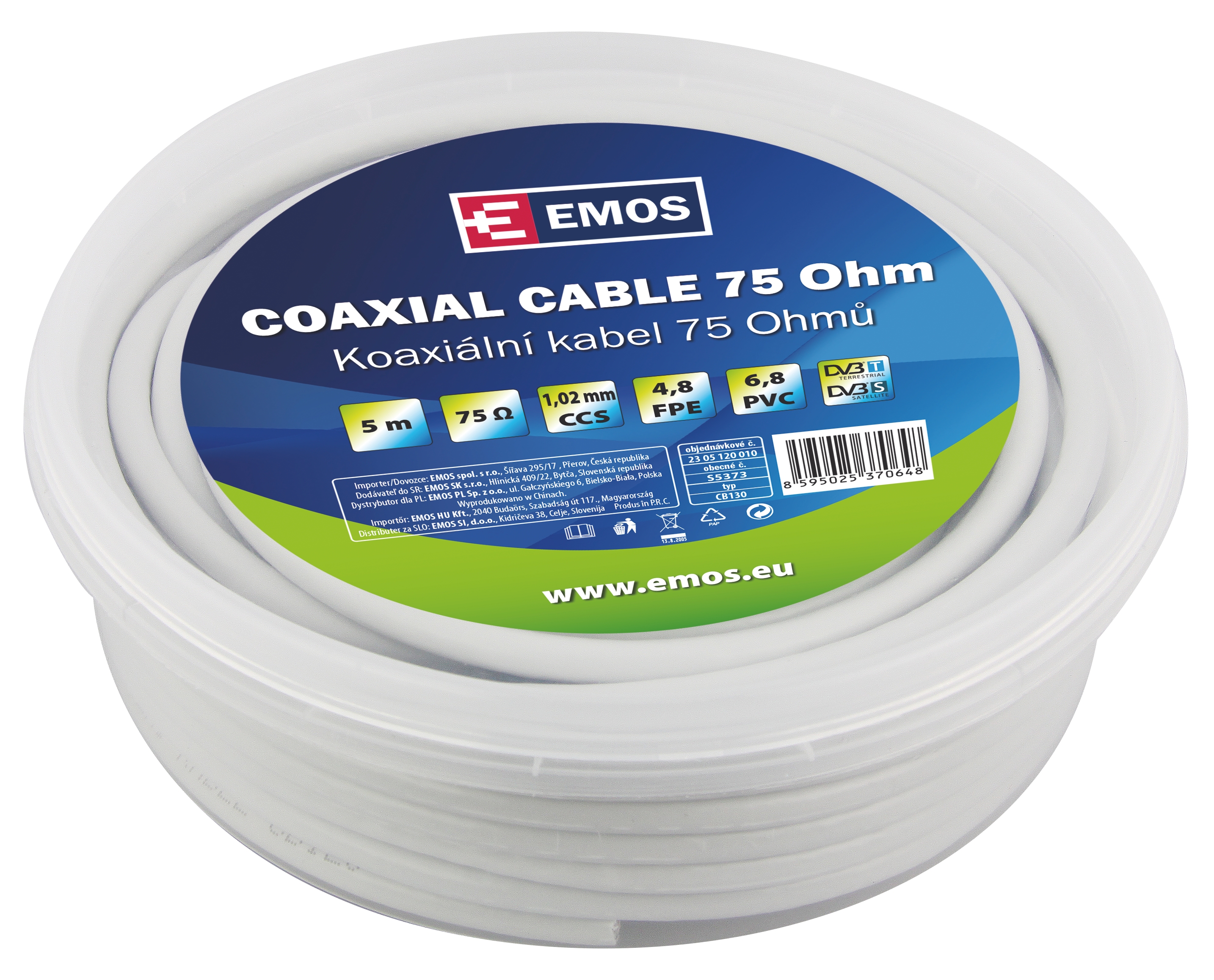 EMOS S5373 Koaxiální kabel CB130, 5m