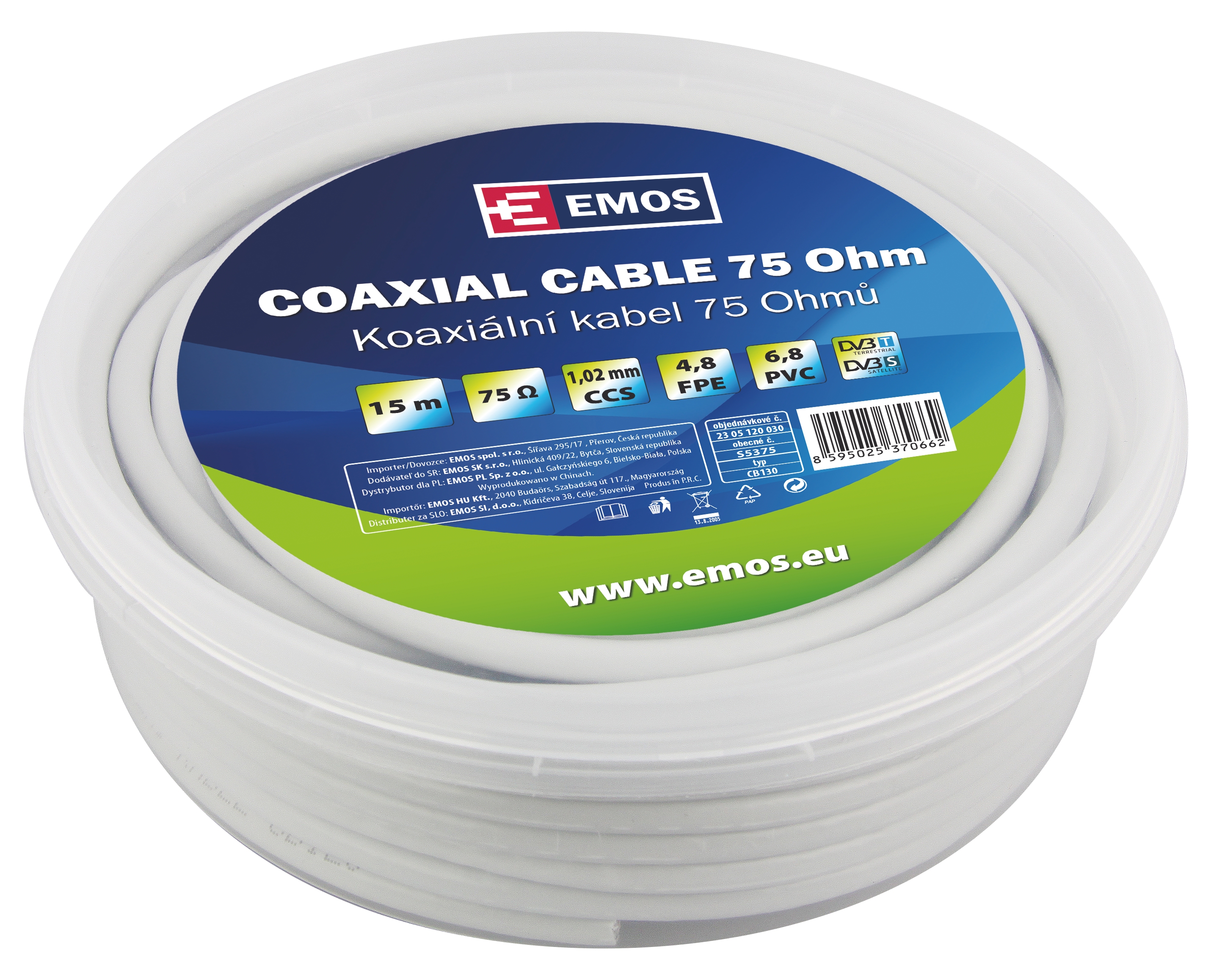 EMOS S5375 Koaxiální kabel CB130, 15m