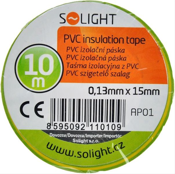 AP01 Izolační páska, 15mm x 0,13mm x 10m, žluto