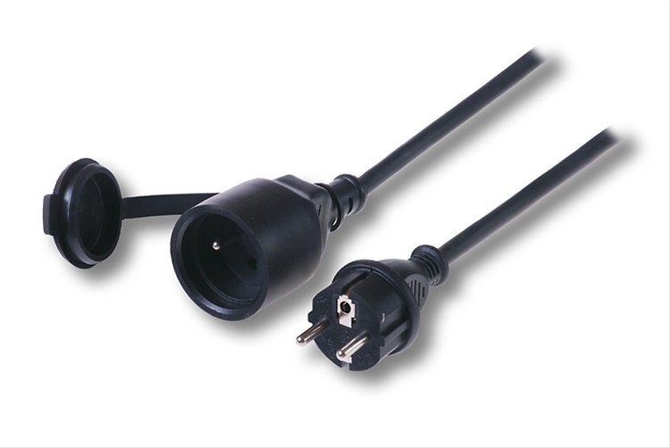 PS32 Prodlužovací kabel - spojka, 1 zásuvka, černá, 20m
