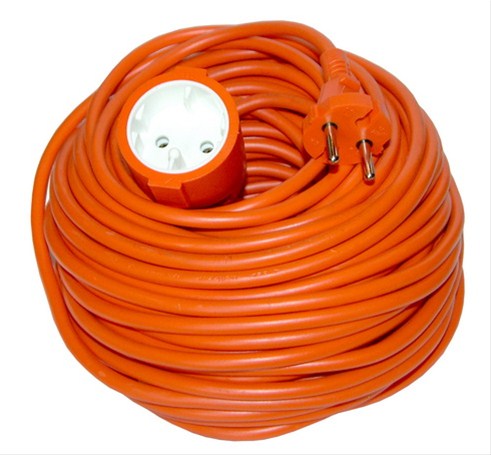 PS28 Prodlužovací kabel - spojka, 1 zásuvka, oranžová, plochá, 30m