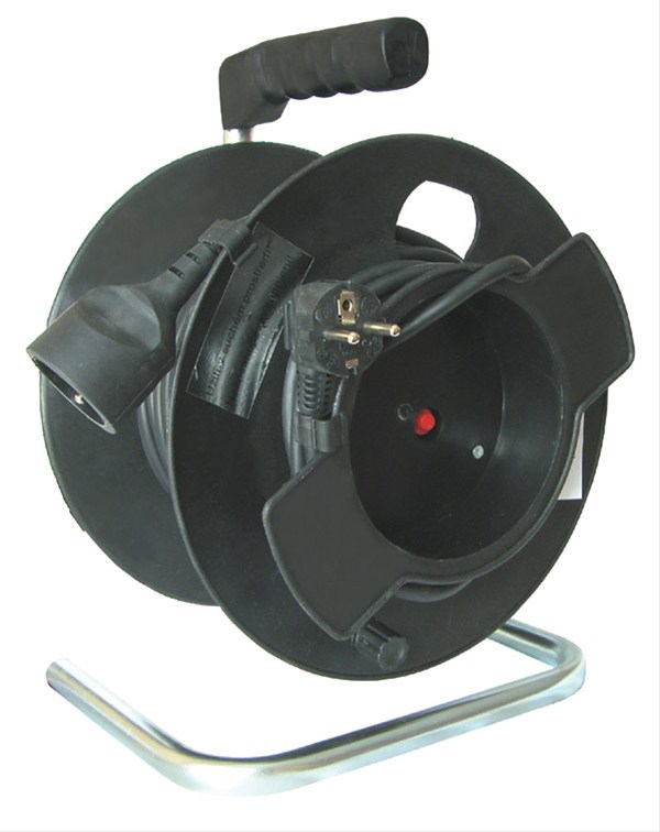 PB11 Prodlužovací přívod na bubnu, 1 zásuvka, černý, 25m