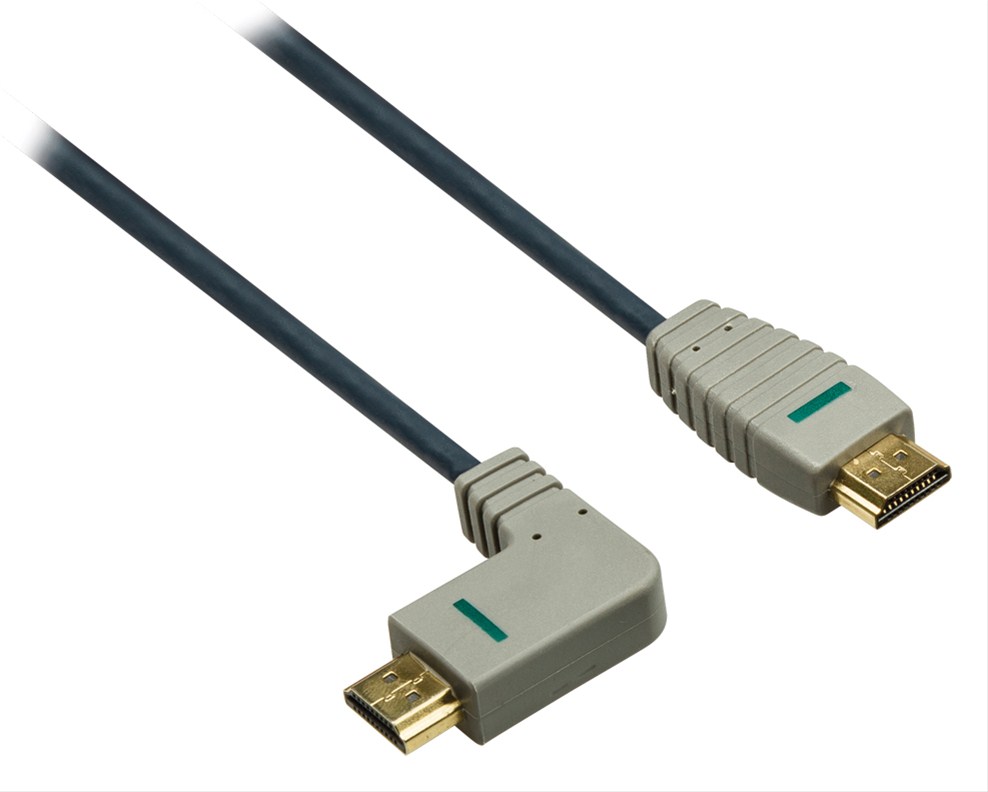 SOLIGHT BN-BVL1412 Bandridge HDMI digitální kabel s Ethernetem, pravý úhlový konektor, 2m, BVL1412