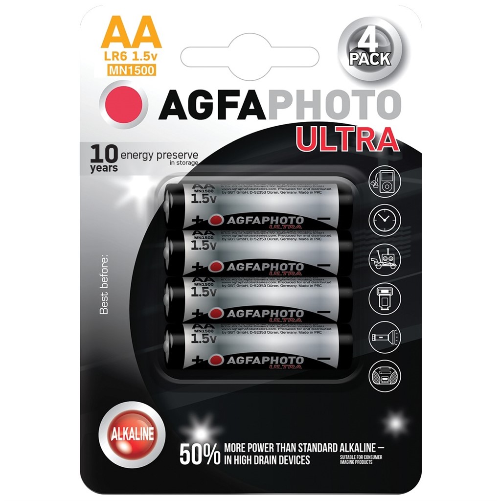 SOLIGHT AP-LR06U-4B AgfaPhoto Ultra alkalická baterie LR06/AA, 4ks