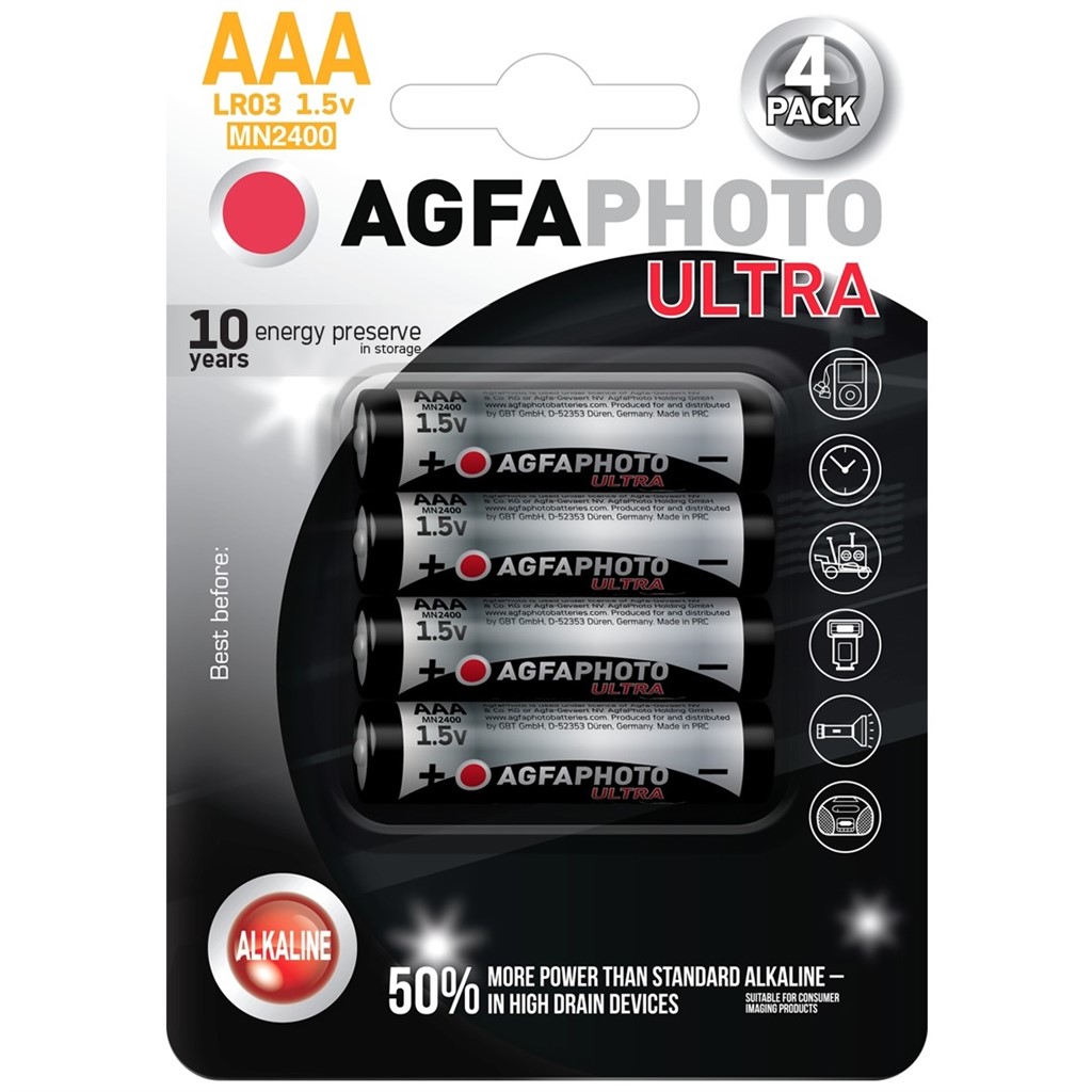 SOLIGHT AP-LR03U-4B AgfaPhoto Ultra alkalická baterie LR03/AAA, 4ks