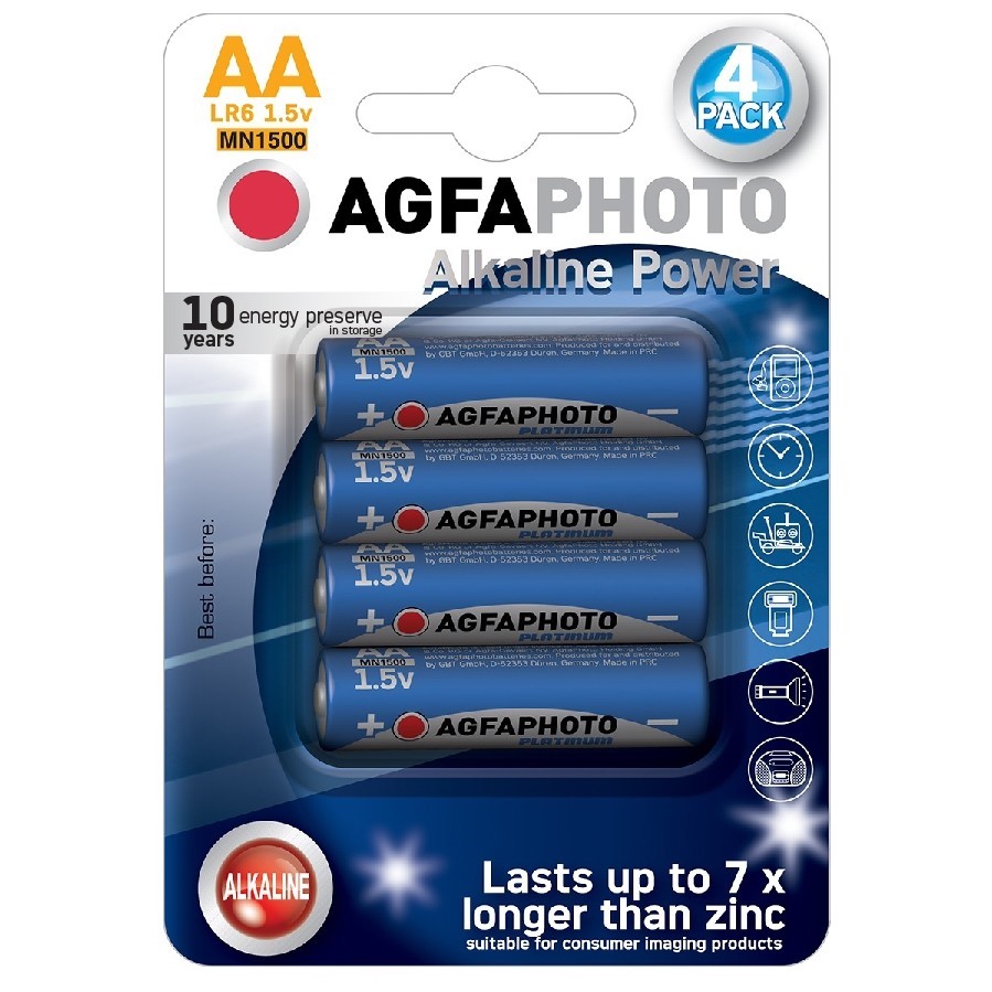 SOLIGHT AP-LR06-4B AgfaPhoto Power alkalická baterie LR06/AA, blistr 4ks
