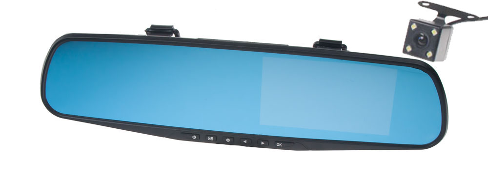DUAL FULL HD kamera integrovaná v zrcátku s 4,3&quot; LCD, české menu