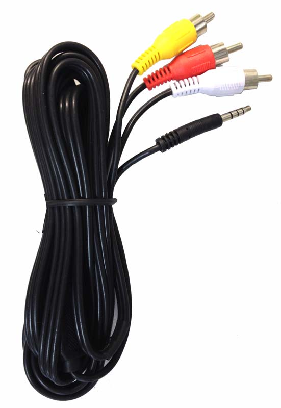 RCA audio/video kabel, 2,5m s prodlouženým Jack 3,5mm konektorem