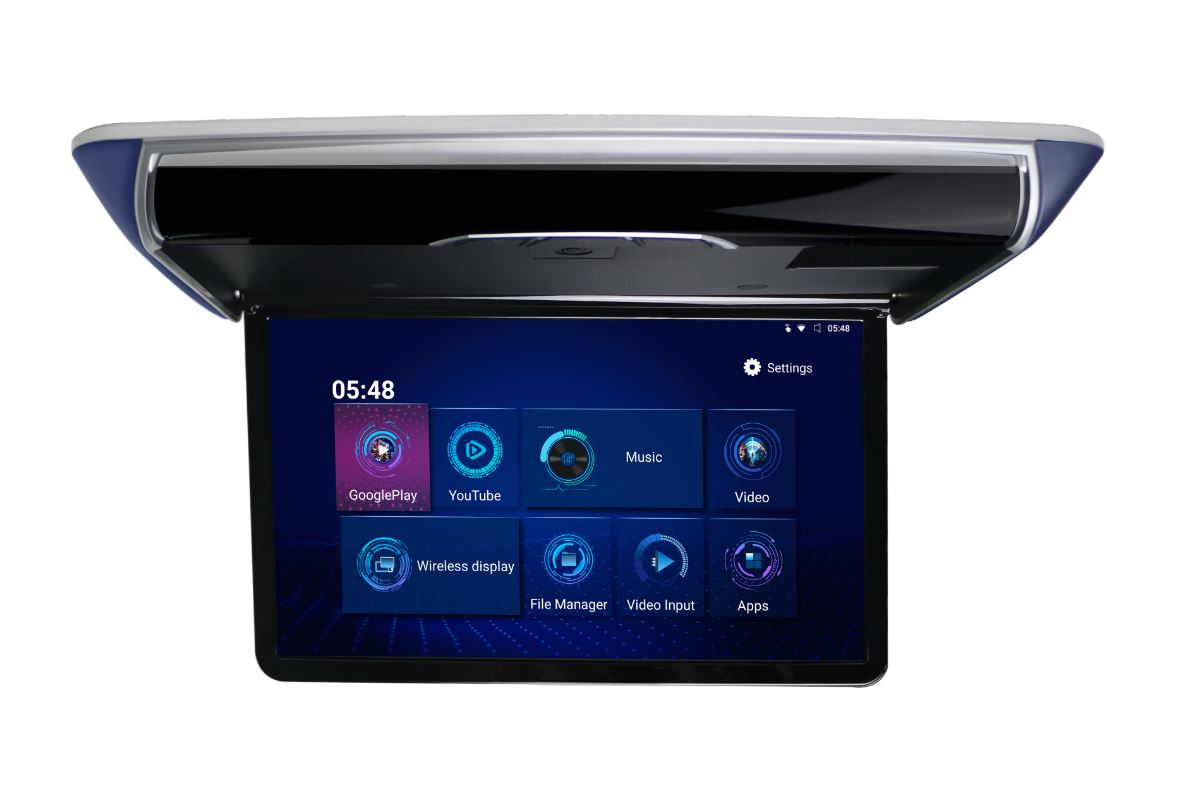 Stropní LCD motorický monitor 15,6&quot; s OS. Android HDMI / USB, dálkové ovládání se snímačem pohybu