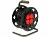JONEX Prodlužovací síťový kabel bubnový Zásuvky: 4 guma černá 25m