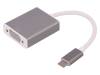 QOLTEC Adaptér USB 3.1 D-Sub 15pin HD zásuvka, USB C vidlice 185mm