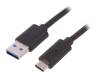 QOLTEC Kabel USB 3.0,USB 3.1 USB A vidlice, USB C vidlice 1,2m