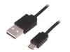 QOLTEC Kabel USB 2.0 USB A vidlice, USB B micro vidlice 1m černá