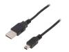 ASSMANN Kabel USB 2.0 USB A vidlice, USB B mini vidlice niklovaný 1m AK-300130-010-S