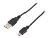 ASSMANN Kabel USB 2.0 USB A vidlice, USB B mini vidlice niklovaný AK-300130-018-S